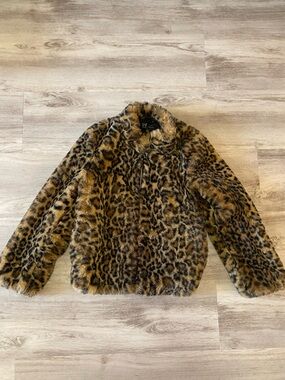 Zara Leopard Print Faux Fur Jacket 🐆